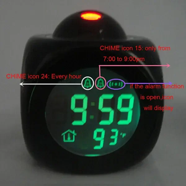 Multifunction LCD Talking Projection Alarm Clock Time & Temp Display