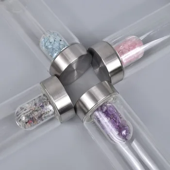 

Natural Quartz Gemstone Crystal Glass Elixir Water Bottle Gravel With Crystal Wand Healing