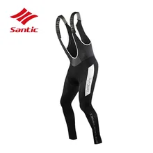 Santic мужские велосипедные штаны термобелье флис Горная дорога велосипед комбинезон 4D мягкий велосипед длинные брюки бермуды Ciclismo M7C0409R