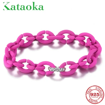 

Fashion Top quality Inspirational quotes Beads Deep Pink Hard Rubber Handmade Bracelet Accessories for women Men Jewelry