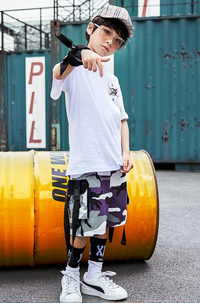 Stage Performance Jazz Street Dancewear Children Hiphop Dancing Costumes Suit Competition Clothes for Kids &amp Boys G0018 | Тематическая