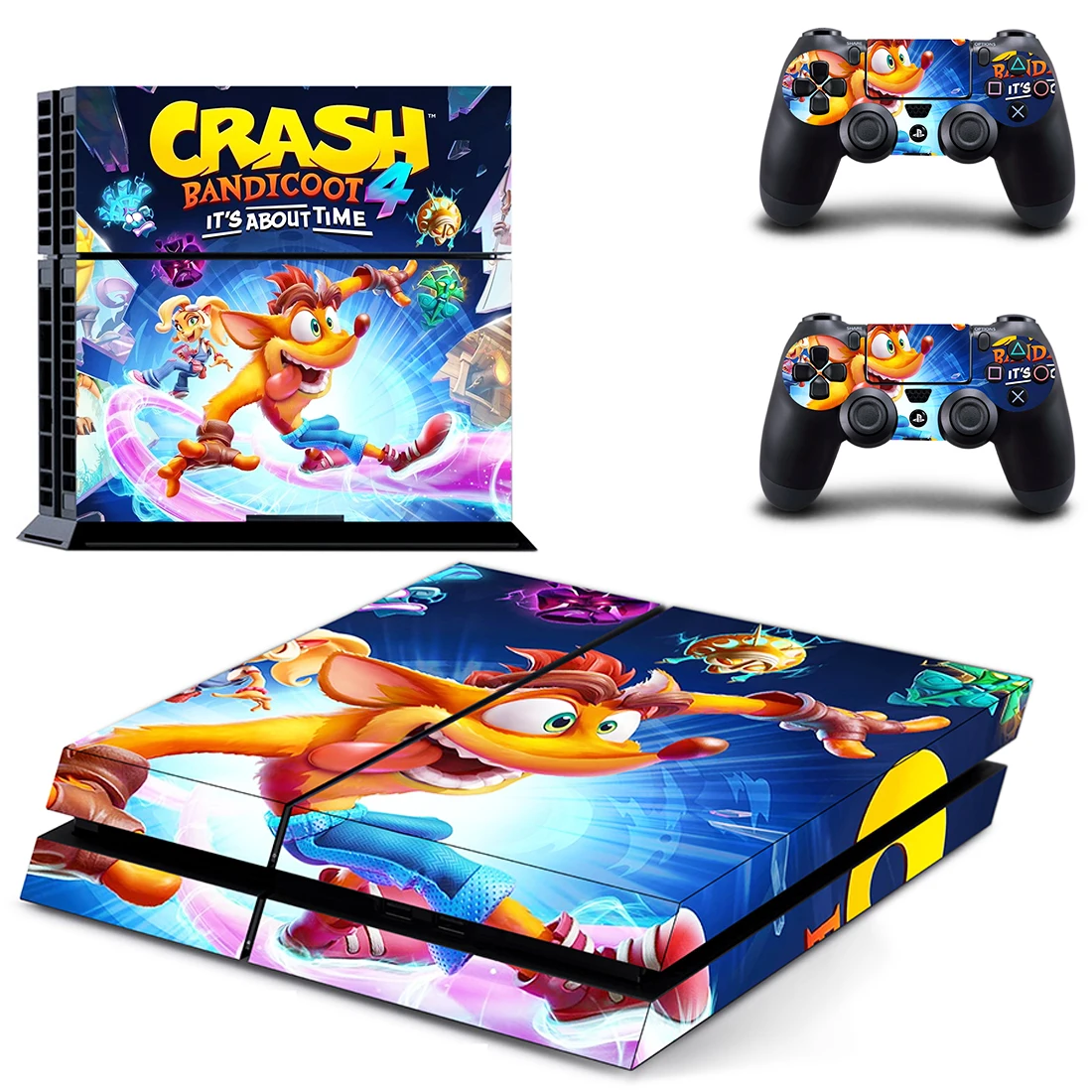 Crash Bandicoot PS4 Skin Sticker Decal For Sony PlayStation Console and 2 PS4 Skin Sticker Vinyl