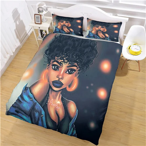 Modern Cute Girl Digital Print Home Fabric Deluxe Sister Party Pattern Down Cover Pillowcase Full Size Home Fabric 