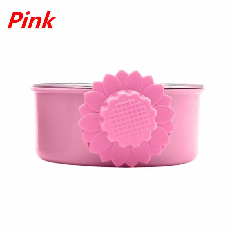 Pink Питатель для домашних животных чаша из нержавеющей стали еда висячая миска для кошек собаки клетка для попугая блюдо для воды - Цвет: Pink
