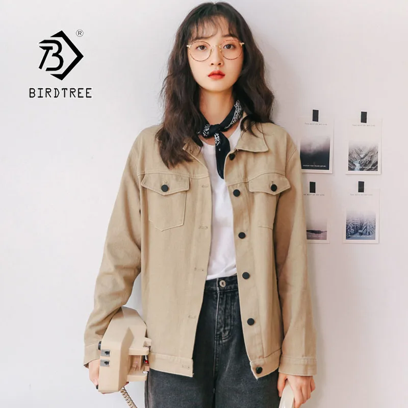 

2019 Autumn New Women's Denim Jacket Cotton Single Breasted Pockets Zipper Design Korean Simple Fashion Casual Tops C98605D