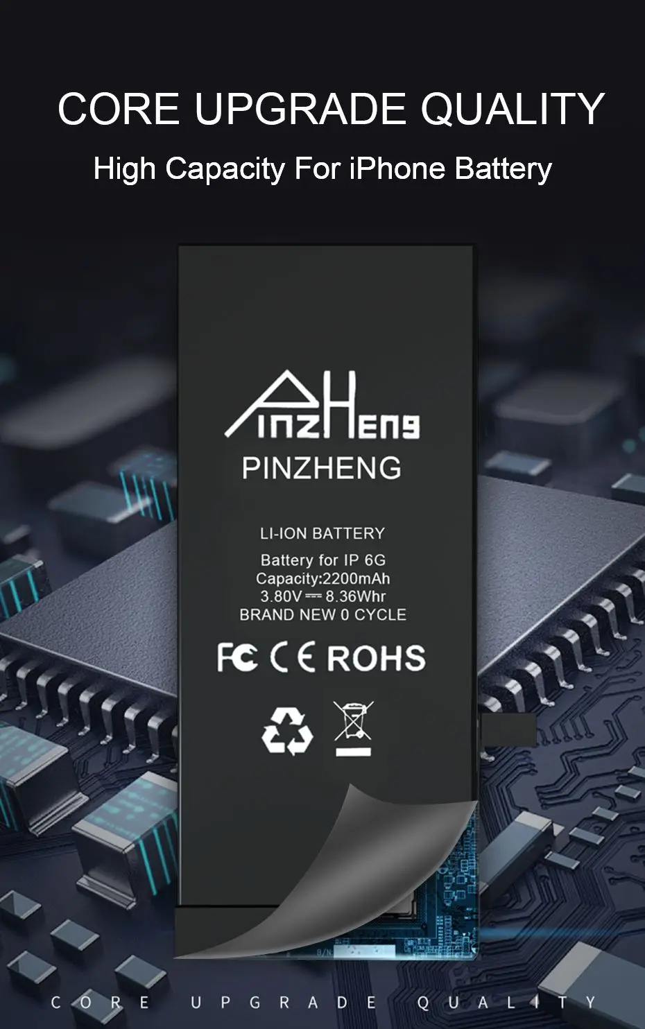 PINZHENG аккумулятор высокой емкости для iPhone 6 Plus 6S Plus Замена Bateria для iPhone 6G Plus 6S Plus батареи