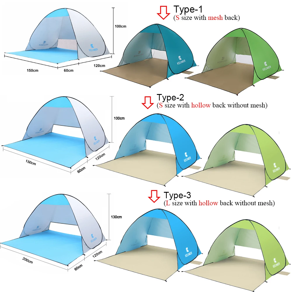 

Hot New Anti UV Beach Tent Outdoor Automatic Instant Pop up Tent Portable Camping Tent Travel Fishing Hiking Picnic Shelter