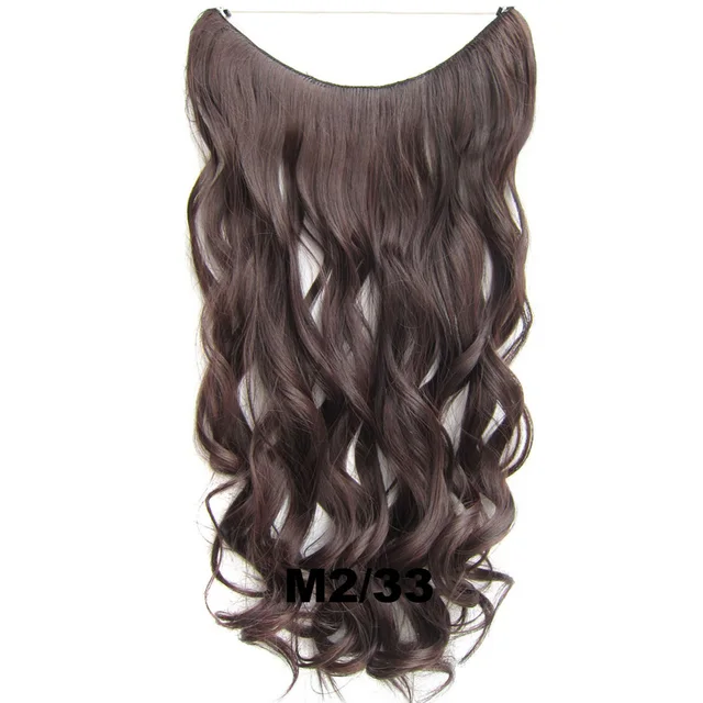 24inch 50grams 100grams Synthetic Hair Extension Gradual Color Brown Gray Blonde String Halo Hairpieces Extensions 100g-M2-33-wavy