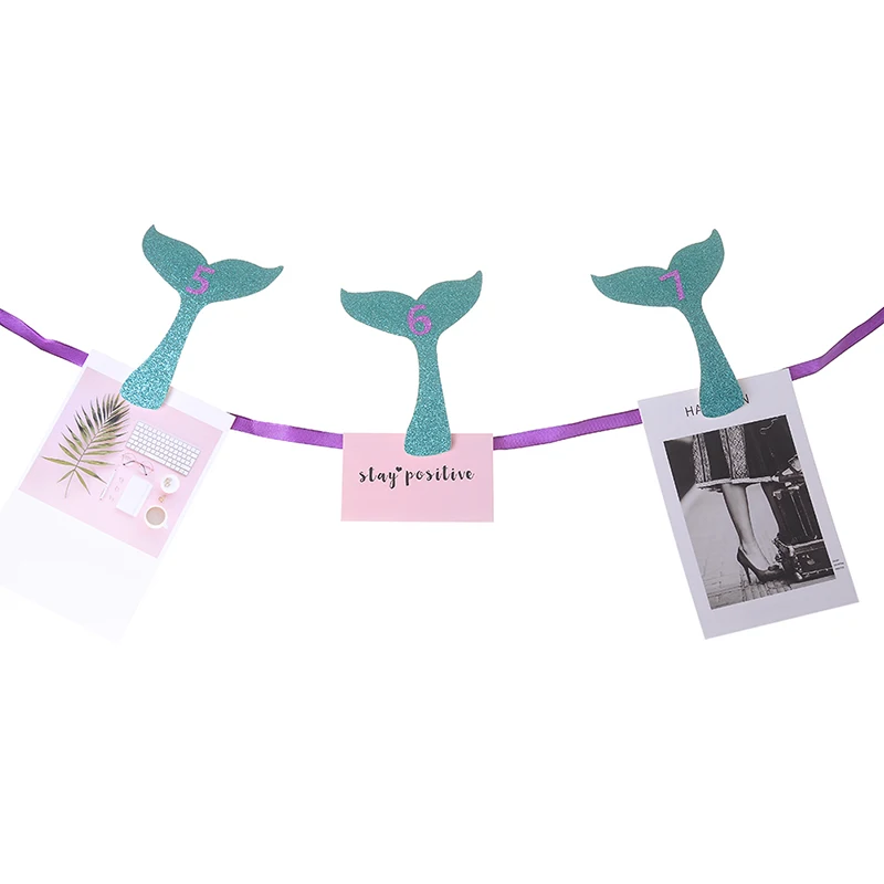 1st Mermaid Party Garland First Birthday Party Decoration Kids Party Supplies Birthday Party Paper Monthly Photo Banners