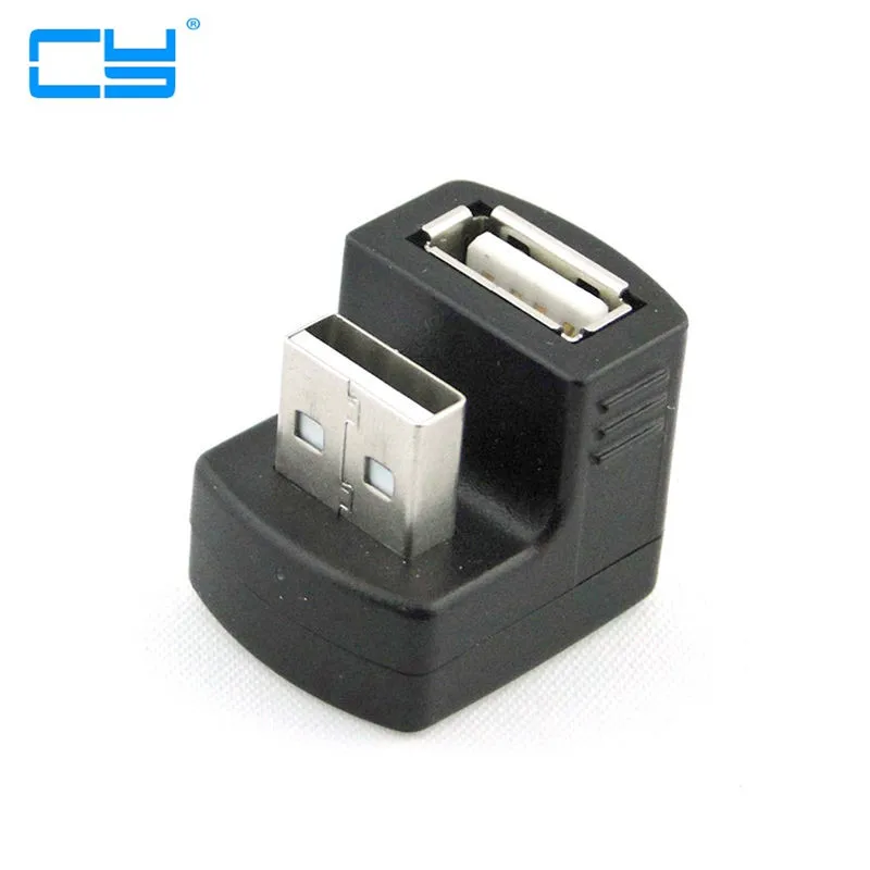 

Новинка, вверх или вниз правый угловой адаптер USB 2,0, удлинитель A штекер-гнездо, 90, 180 градусов, черный