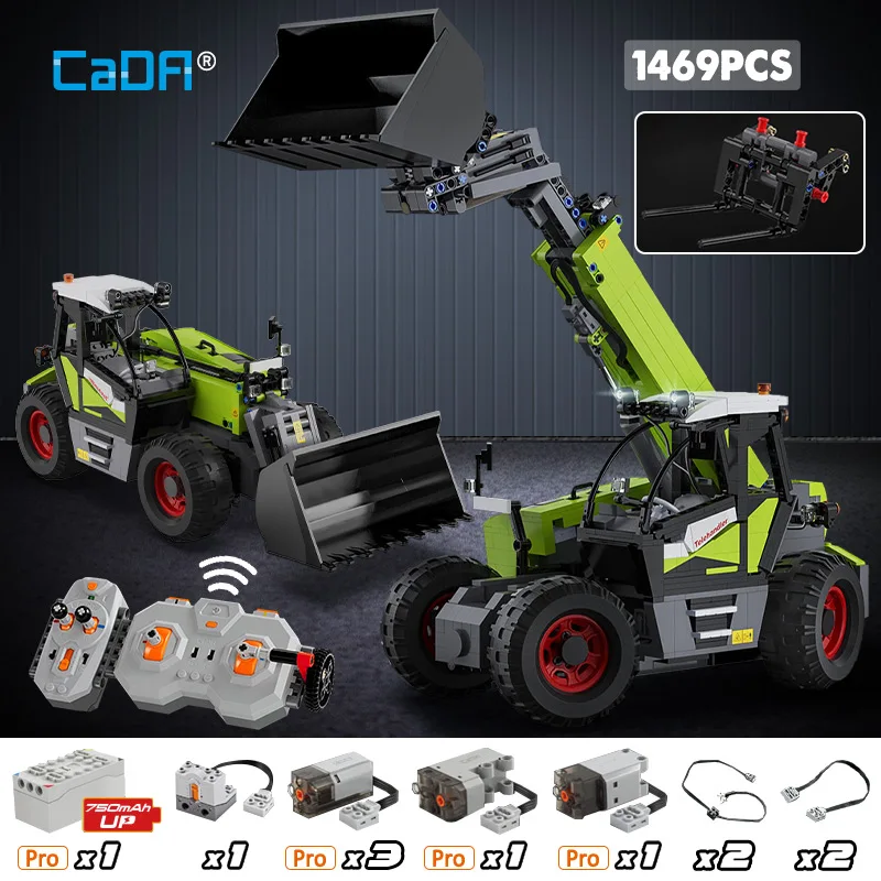 Cada 1469pcs City Technical Remote Control Engineering Vehicle DIY Model Building Blocks RC Truck Car Bricks Toys for Children|Technic/Electronic Blocks|...