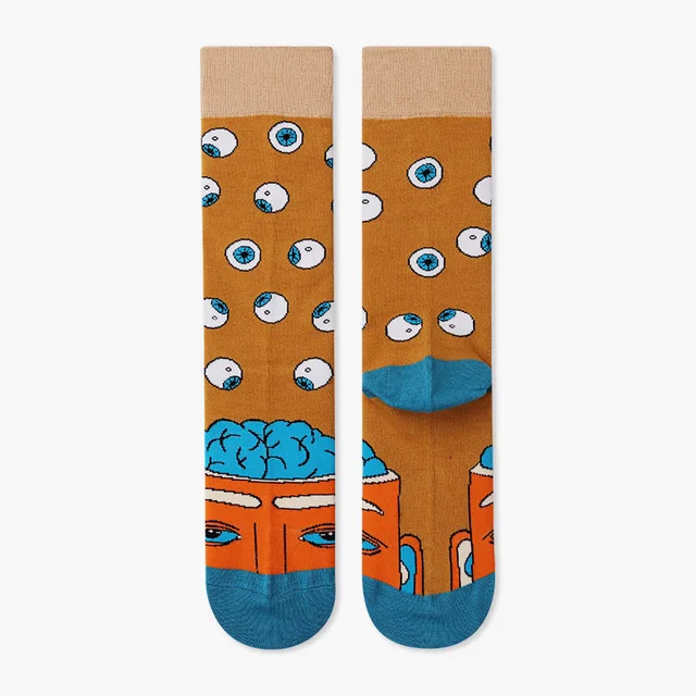 Autumn/Winter Couples Skateboard Sox Creative Abstract Art Harajuku Hip Hop Streets Tide Socks Colorful Funny Socks Skarpetki 15