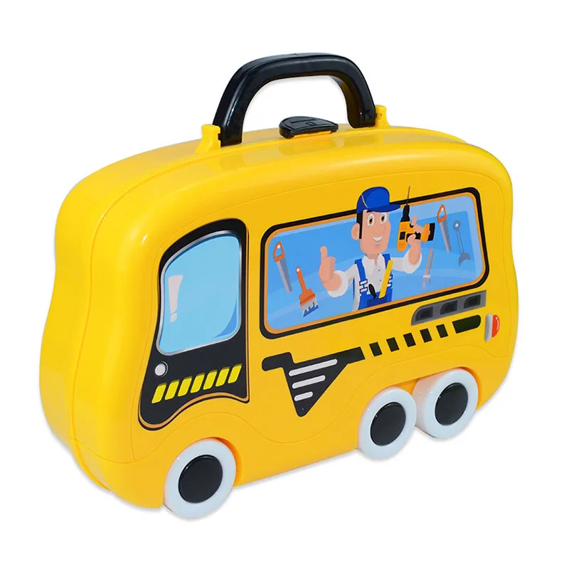 Kids Toolbox Kit Boys Simulation Repair Tools Plastic Drill Game Educational Learning Engineering Puzzle Toys Set With Box