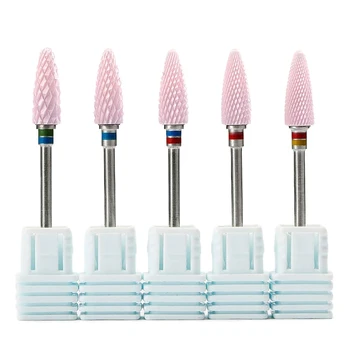 

Ceramic Nail Drill Bit, Acrylic Cuticle Gel Dead Skin Remove Nail Art Salon 3/32 inch Nail Polish Tool Manicure Accessories Pink