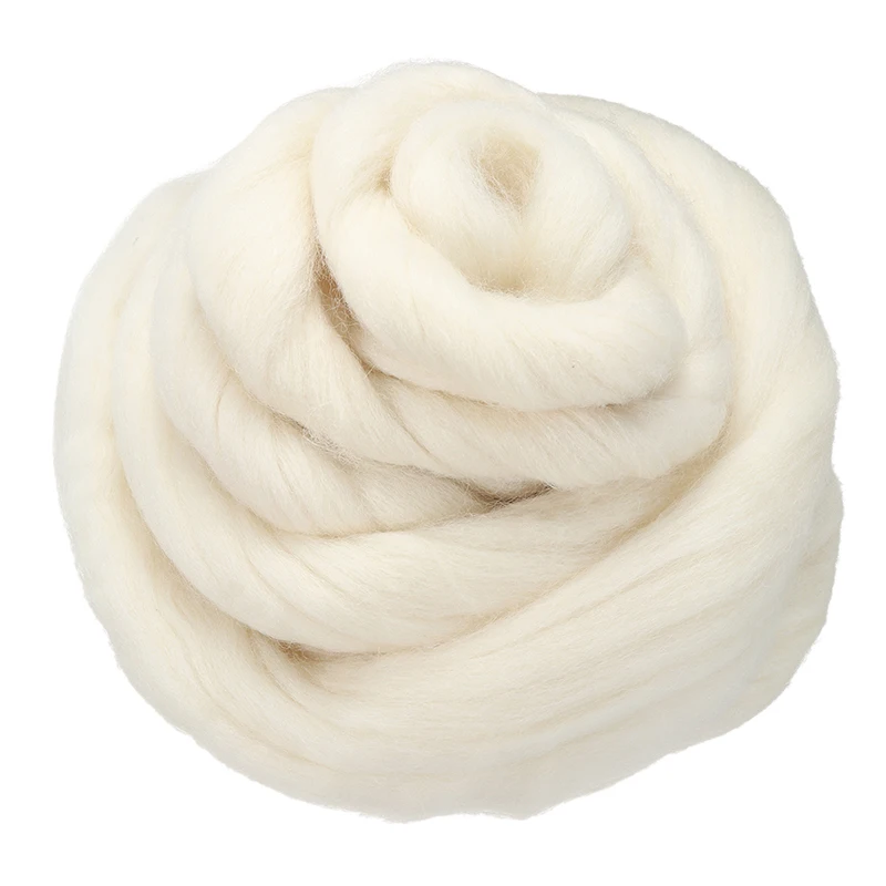 New Cream White Needle Felting Wool 100% Shetland Natural 100g