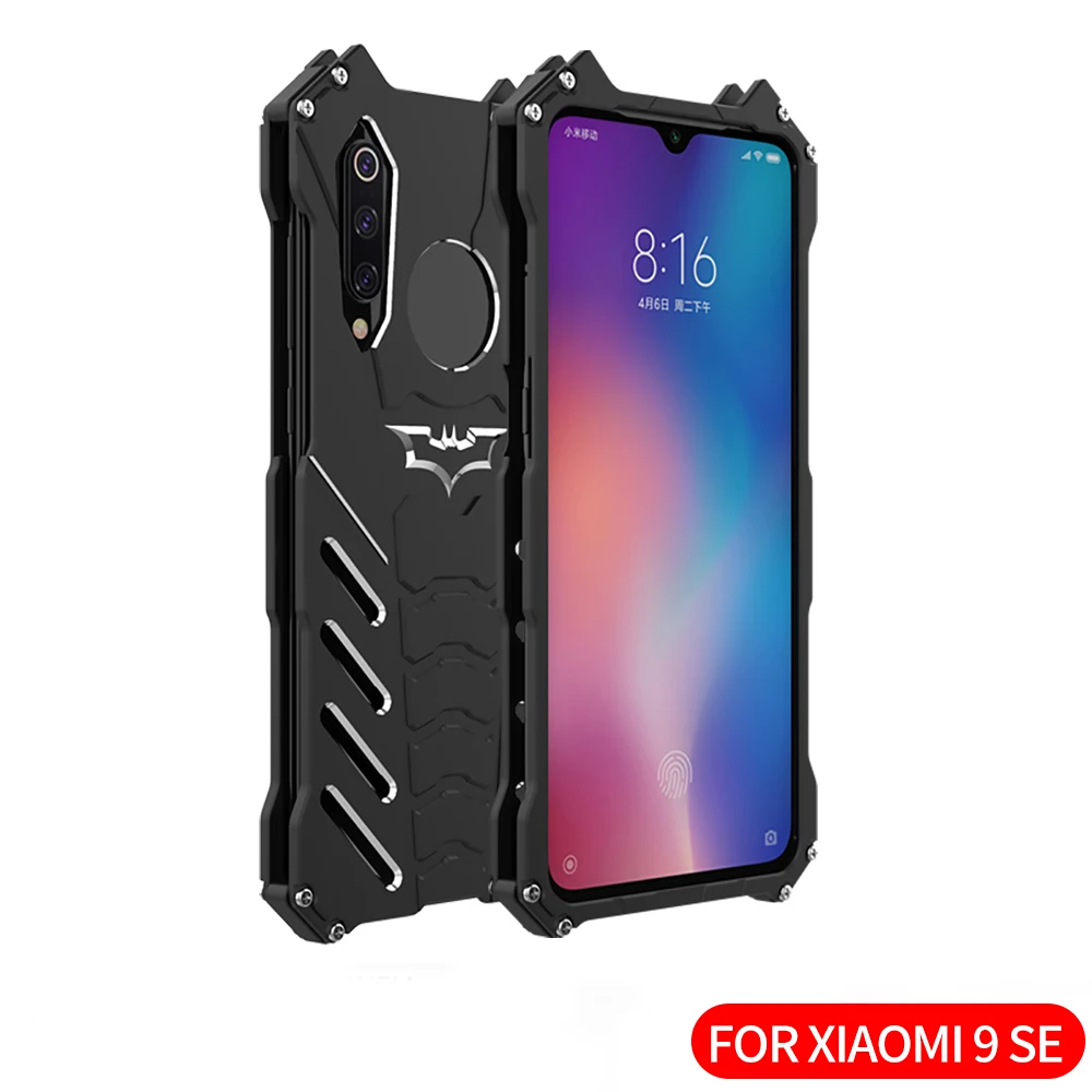 Металлический Чехол летучая мышь для Xiaomi Mi 9 SE Pro, Жесткий Чехол, противоударный корпус, отвод тепла, крутой супергерой, Спорт на открытом воздухе+ ремни