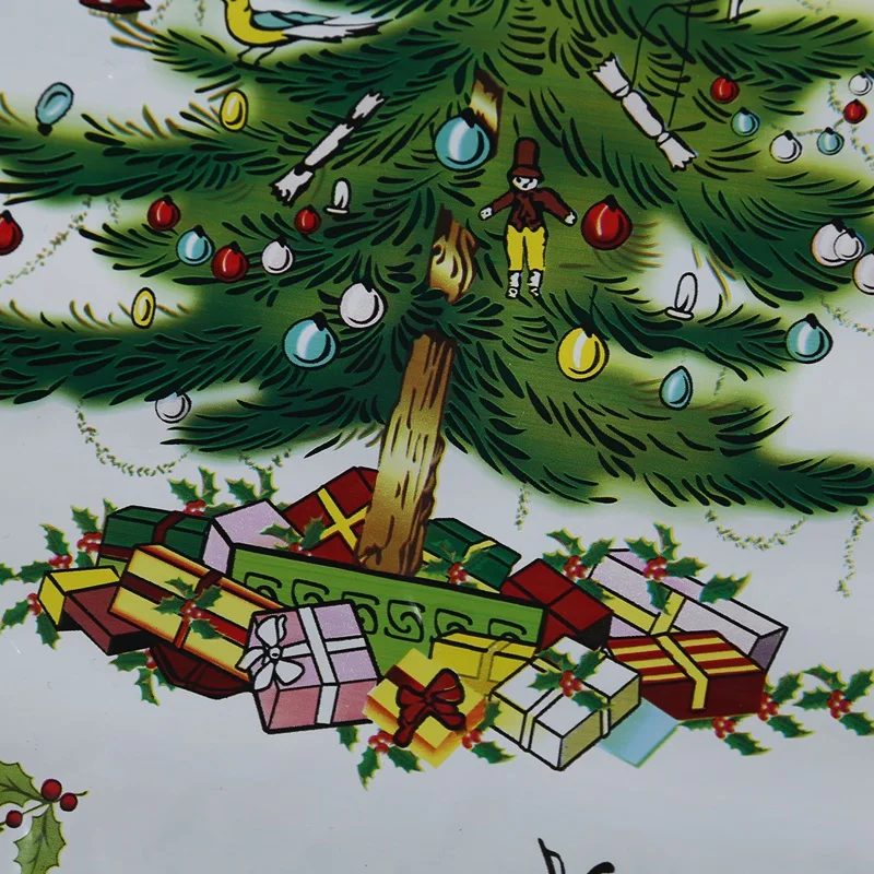 New-Christmas Disposable Tablecloth Festive Rectangle Oblong Table Cloth Xmas Tableware Dining Kitchen Table Cover 110*180cm