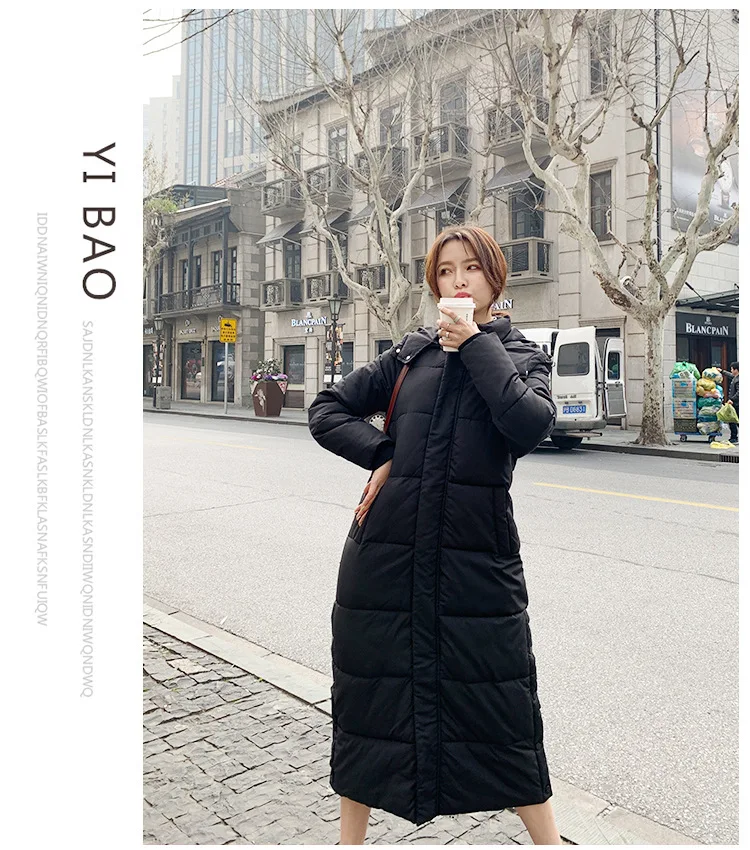 Модная женская пуховая парка, зимняя Корейская версия, средней длины, с восточным воротничком, одежда с хлопковой подкладкой, несезонное пальто 913