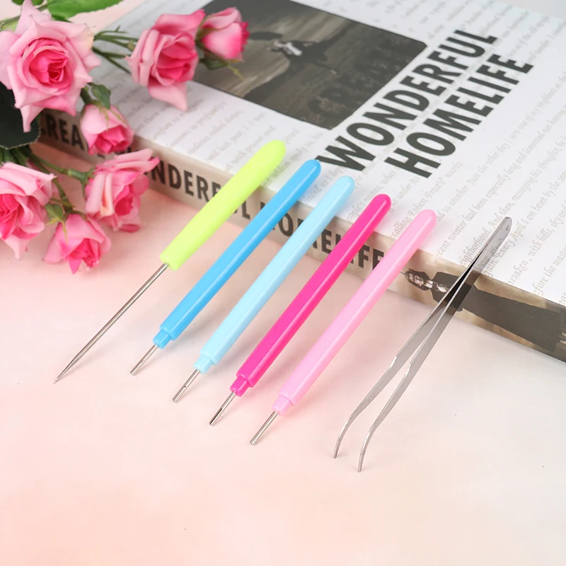 1/2/3/6Pcs Paper DIY Set Quilling Paper Tools Tweezer Needle Pins Slotted Pen Tool Kit angel stamps for card making