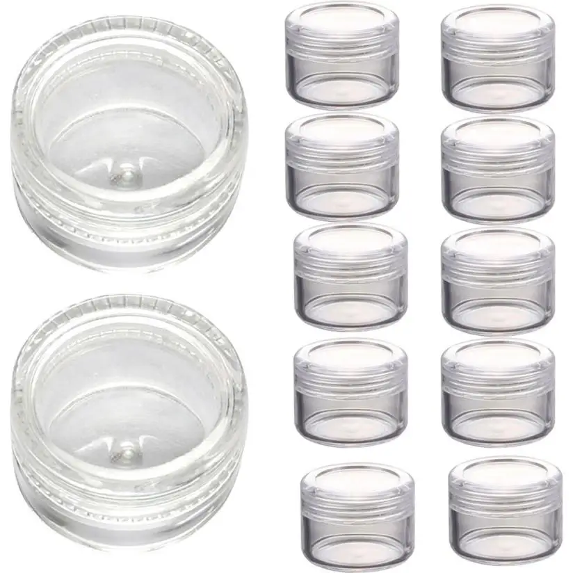 

ISHOWTIENDA 50Pcs Clear Plastic Empty Cosmetic Sample Containers Jars Pots Small 3g travel cosmetic bottles flacon vide cosmetiq