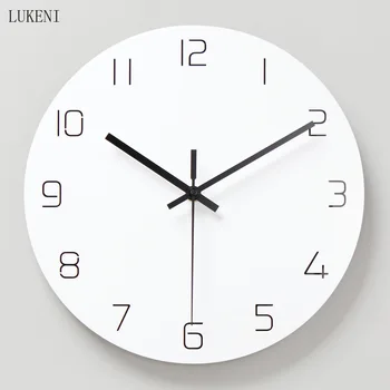 

White Round Folk laser engraving stereo wall clock Home Decor Wall Decor