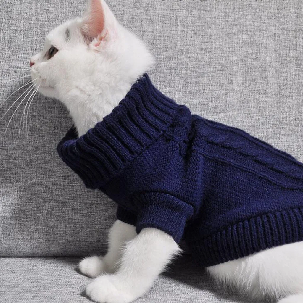 Рождественская одежда для домашних животных, котов для маленьких кошек, Сфинкс, зимние теплые вязаные костюмы со свитером для кошек, пальто, куртка для питомцев, кошек, собак