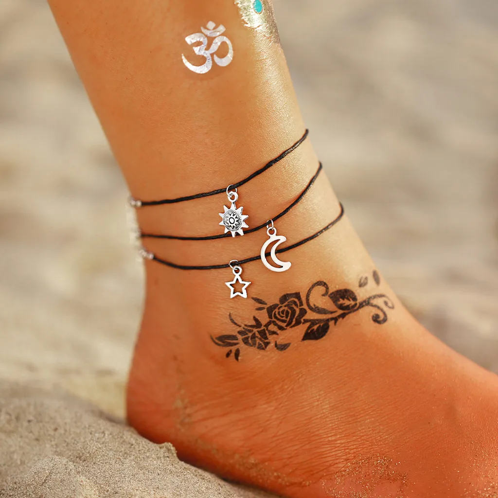 Anklets For Women Foot Accessories Vintage Adjustable Anklets Set Sun Moon Star Anklets Women Girls Summer Beach Ankle Female Anklets For Women Foot Accessories Vintage Adjustable Anklets Set Sun Moon Star Anklets Women Girls Summer Beach Ankle Female
