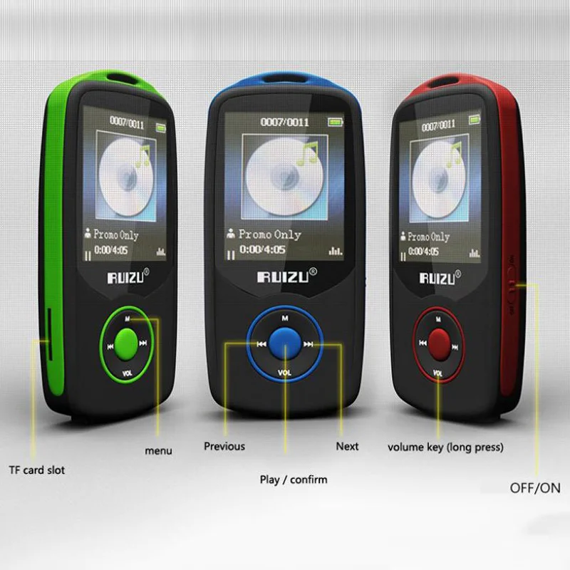 Оригинальный MP3 плеер RUIZU X06 Bluetooth 8 ГБ TFT ЖК экран 1 дюйма диктофон без потерь FM Hi Fi