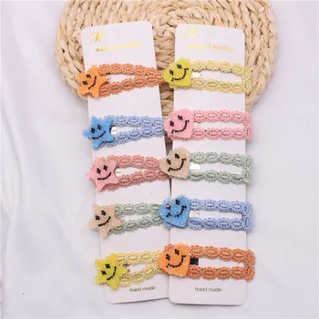 Günstig 2020 Frühjahr Und Sommer Neue Farbe Haar Clip Kinder Spitze Smiley Pony Clip Haar Zubehör