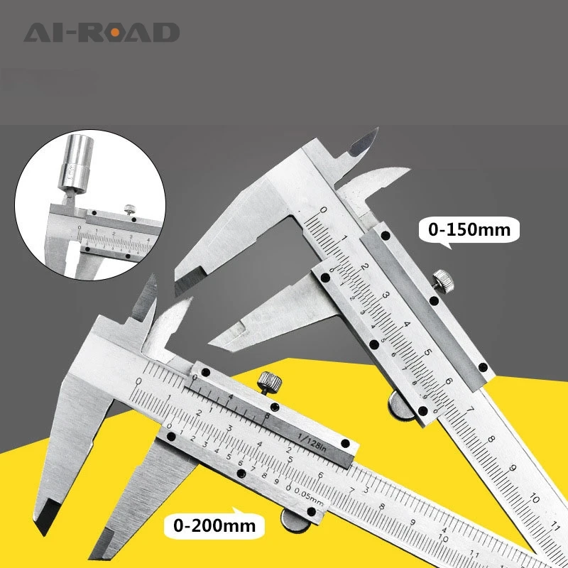 

Vernier Caliper 6" 0-150mm 0.02mm Metal Calipers Gauge Micrometer Measuring Tools