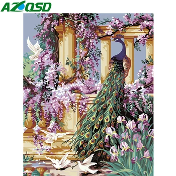 

AZQSD Paint By Numbers Peacock Picture Oil Painting By Numbers Animal Drawing On Canvas HandPainted Gift Home Decor Unframed