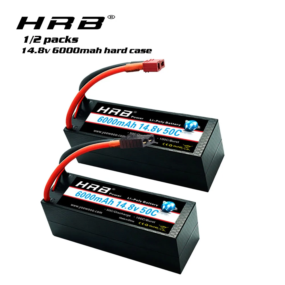 1/2 пакеты HRB 4S Lipo Батарея 14 8 v 6000 мА/ч автомобиль 50C с деканов EC5 TRX штекер для Traxsas