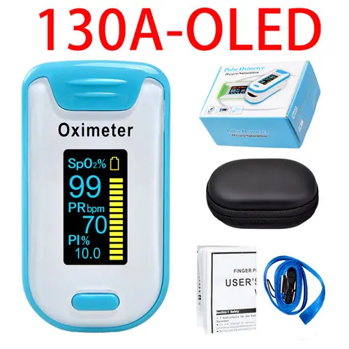 blue with case ELERA палец Пульсоксиметр OLED Портативный Мульти Направление отображения SPO2 PR, PI насыщения крови кислородом ручной пульса и уровня кислорода в крови - Цвет: blue with case