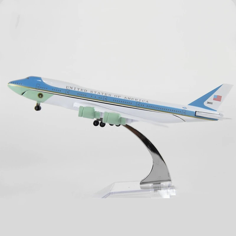 16 см 1:400 масштаб самолетов Air Force One Boeing B747 модель с шасси сплава самолета Модель