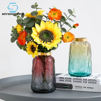 

Strongwell Nordic Ins Minimalist Glass Vase Living Room Dried Flower Arrangement Flower Vase Home Decoration Wedding Gift