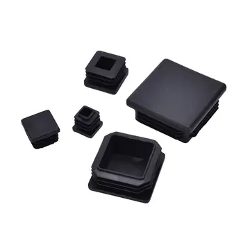 

10Pcs Plastic Blanking End Caps Square Inserts For Tube Pipe Box Section Black color