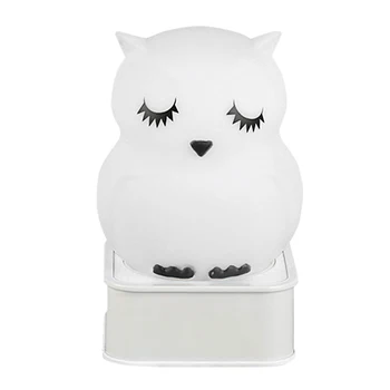 

Vinyl Bedroom Touch Sensor LED Night Light Gift Owl Shape Multicolor Safe Nursery For Baby Soft Cute Bedside Lamp Pat Home Decor