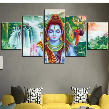 

5 pcs Full Square/Round 5D DIY Diamond Painting buddha "God Shiva" Multi-picture Combination 3D Embroidery Mosaic wall painting
