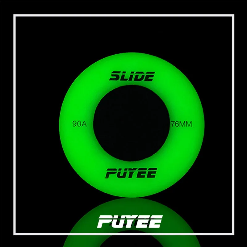 Original PUYEE 90A Slide Inline Skates Wheels Fluorescent 72 76 80 Roller Skating Ruedas Luminous Darkness for SEBA Sliding 8pcs