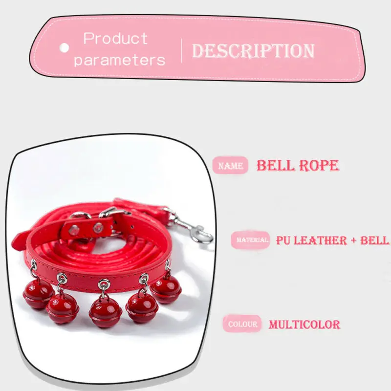 Ремень с колокольчиками для собак, щенков из искусственной кожи, Выдвижной Поводок для прогулок, регулируемый ошейник для собак, 30 см/38 см