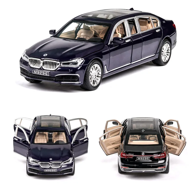 1:24 BMW 760LI модель автомобиля сплав автомобиль литая игрушка оттягивает назад