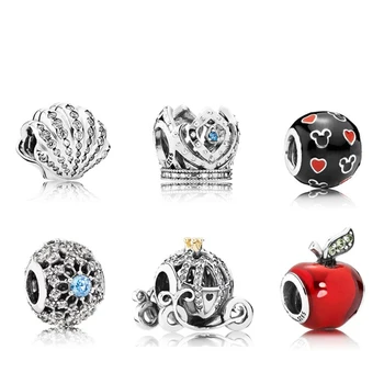 

NEW 100% 925 Sterling Silver Charm Bead Piercing Heart Hollow Crystal Fit European Women DIY Bracelet Factory Wholesale