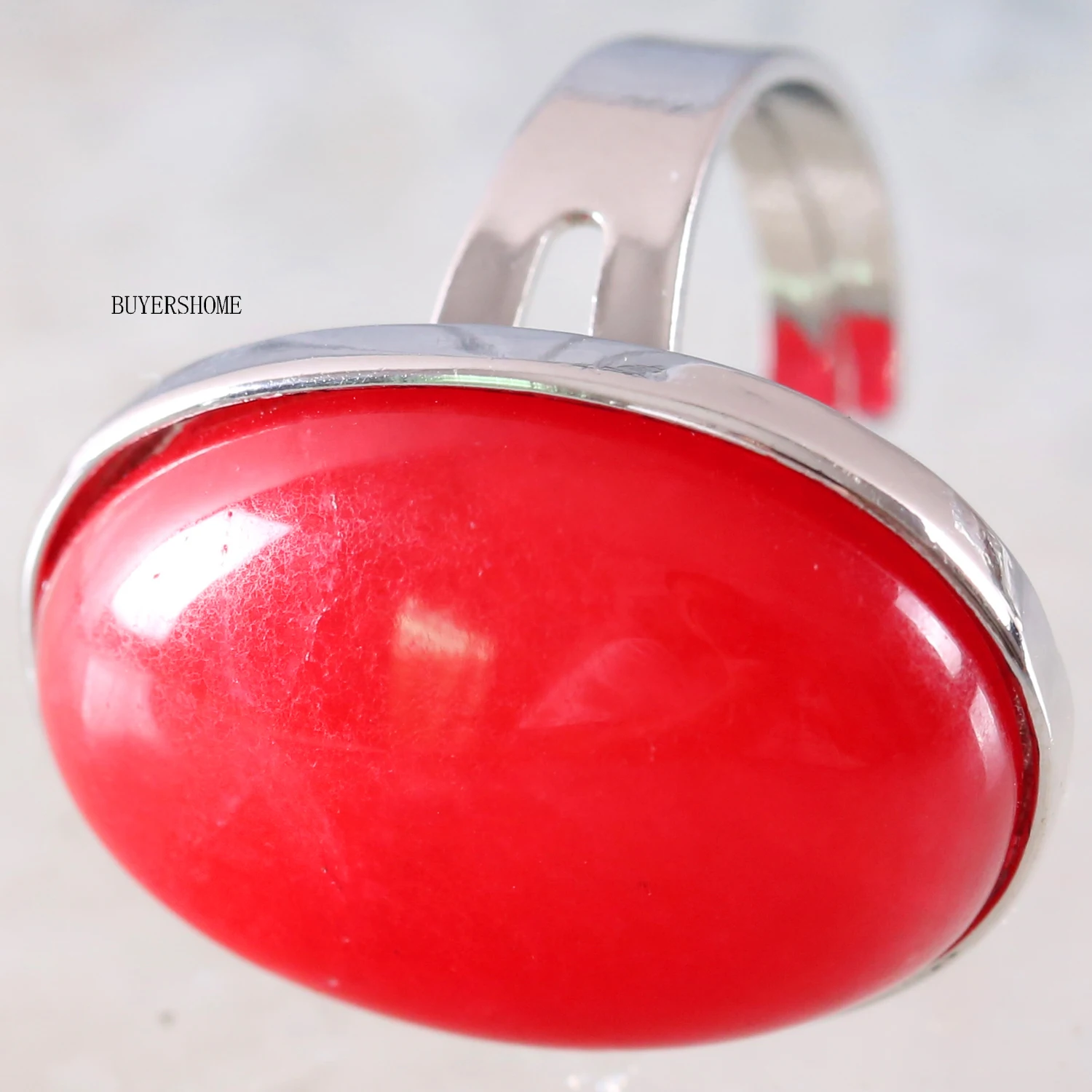 1Pcs Ring Jewelry For Women Men Gift Natural Stone Oval Bead Amazonite Carnelian Onyx Opal Adjustable Finger Ring
