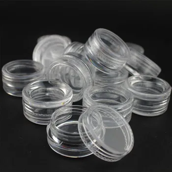 

50Pcs 3g Translucent Clear Plastic Cosmetic Empty Jar Pots Eyeshadow Makeup Case Cream Lip Balm Container