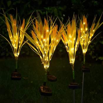 

Waterproof Outdoor Lawn Lamp 2x Wheat Shape Solar LED Lights for Landscape Yard Garden Road Path Decorative Lighting