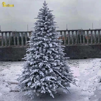 

Teellook 1.2M / 3.0M Flocking Christmas Tree PE + PVC Large White Artificial Snowflake Landscape Tree Christmas Ornament