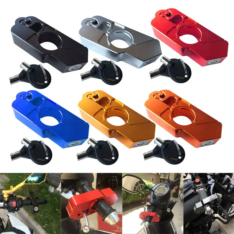 

Wholesale CNC Motorbike Scooter Bike Handlebar Safety Lock Brake Throttle Grip Protection with Keys V6