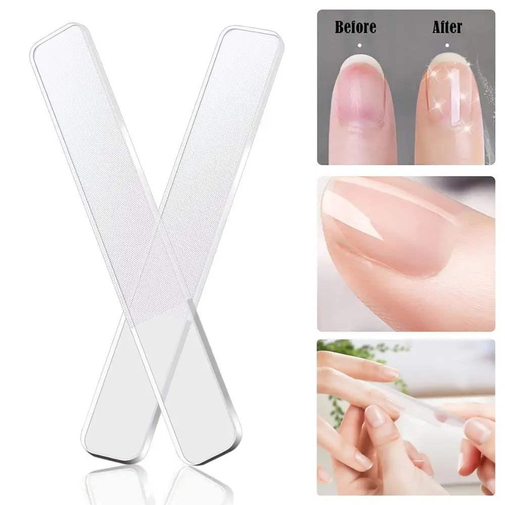 Профессиональная прочная нано стеклянная пилка для ногтей прозрачная шлифовальная Полировка шлифовальный дизайн ногтей Маникюрный Инструмент для полировки ногтей