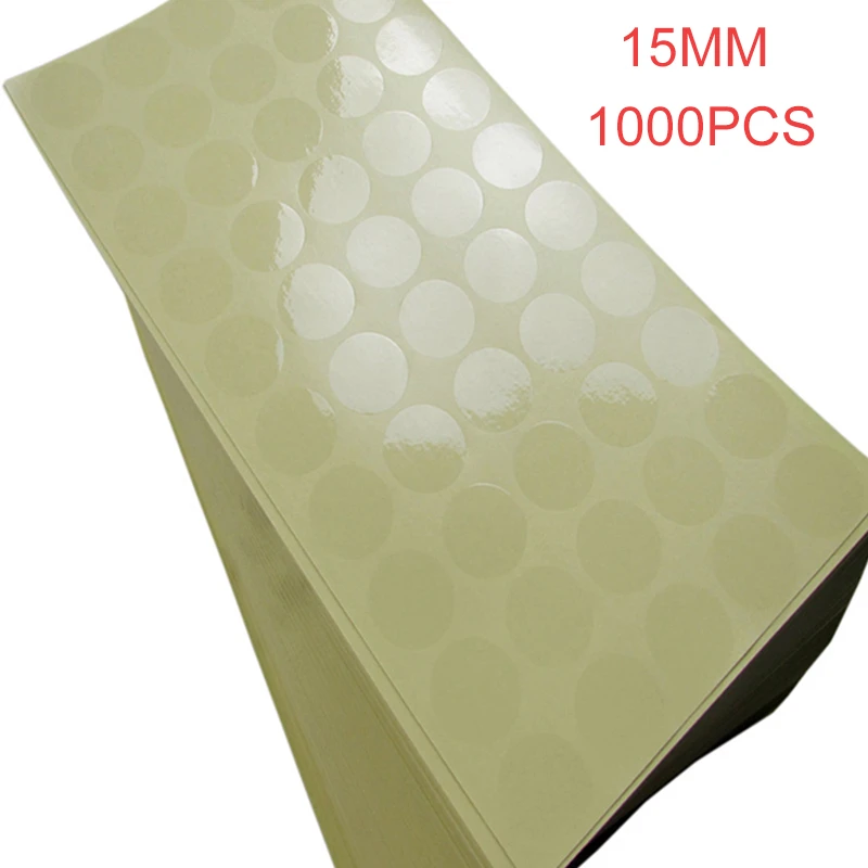 1000Pcs 15mm Clear Round Sticker Round Transparent Labels Circle PVC Sealing Labels