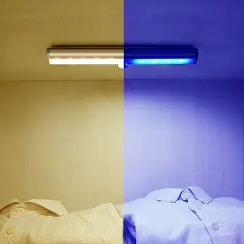 

2 in 1 UV Germicidal Light LED Motion Sensor Closet Night Lights White light+Purple Light Cordless Cabinet Lightening Sterilizer